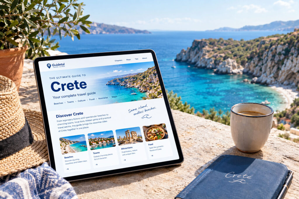 The Crete guide combines destination inspiration with practical information, so you can discover what interests you and then turn that inspiration into an actual trip.